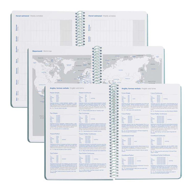 Agenda Escolar Miquel Rius Espiral Plus set/vista catal&agrave; 2026-2027 Basic verd