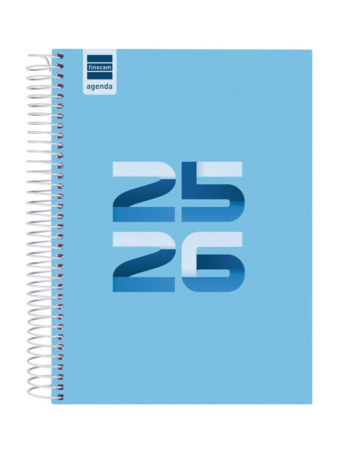 Agenda Finocam escolar Cool 1/4 dia/p&agrave;g cat 2025-26 blau