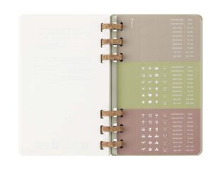 Agenda escolar espiral moleske tapa dura sem/vista L 2025-26 kiwi
