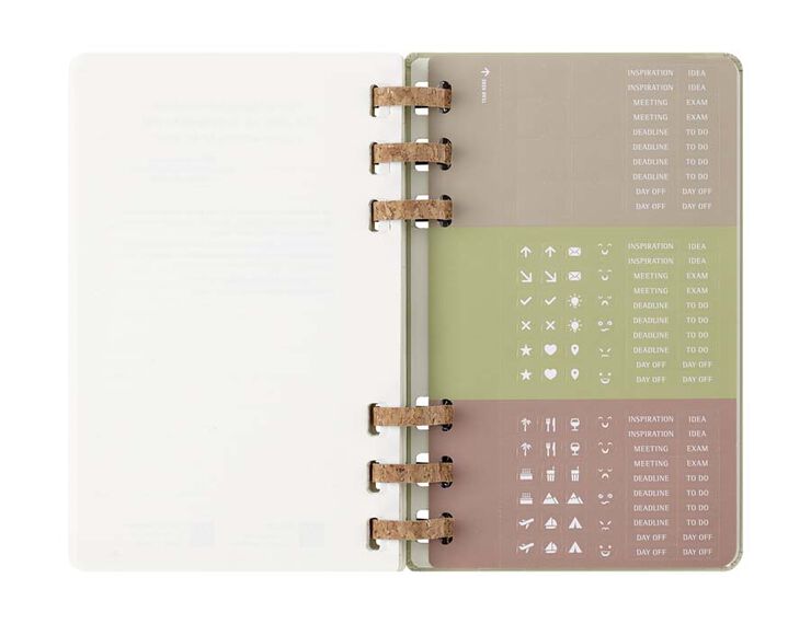 Agenda escolar espiral moleske tapa dura sem/vista L 2025-26 kiwi