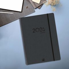 Agenda Finocam 16 meses Ikon E40 sem/vista vertical mult 2025-26 negro