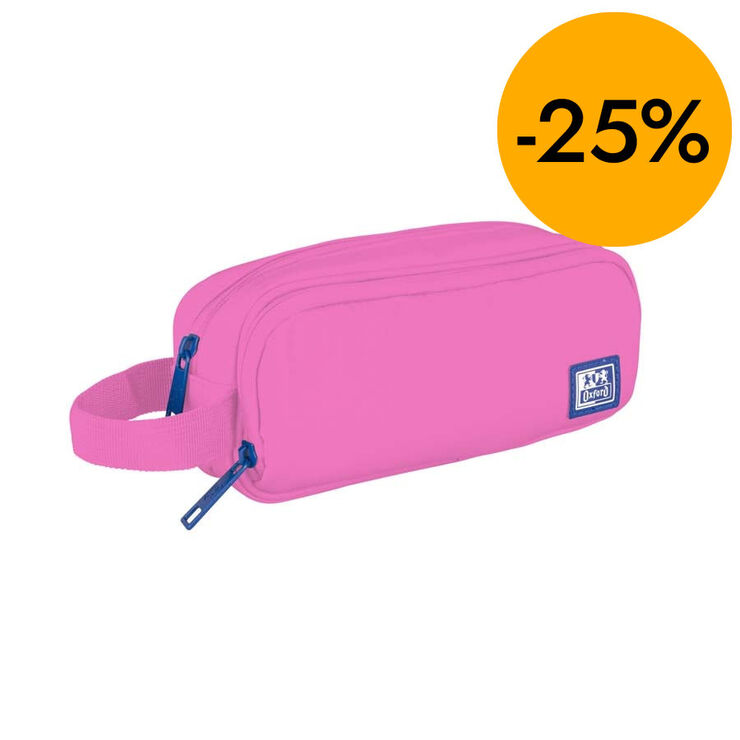 Estuche doble Oxford B-Smart rosa