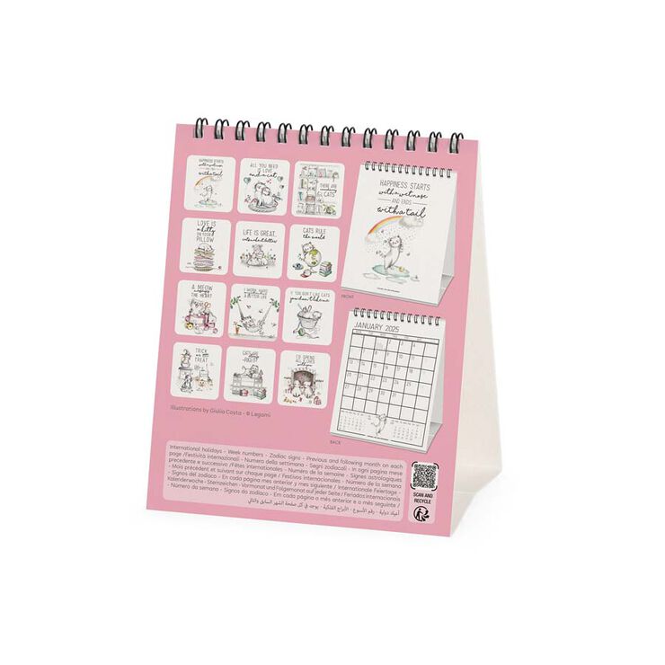 Calendario Mesa Legami m/vista 2025 Sketchy Cats