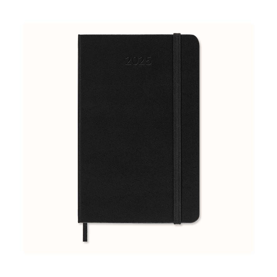 Agenda Moleskine 12m sem/vista 2025 Pocket negro