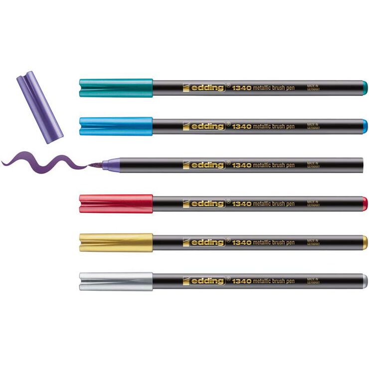 Retoladors Edding Brush Pen 1340 metal 6 colors