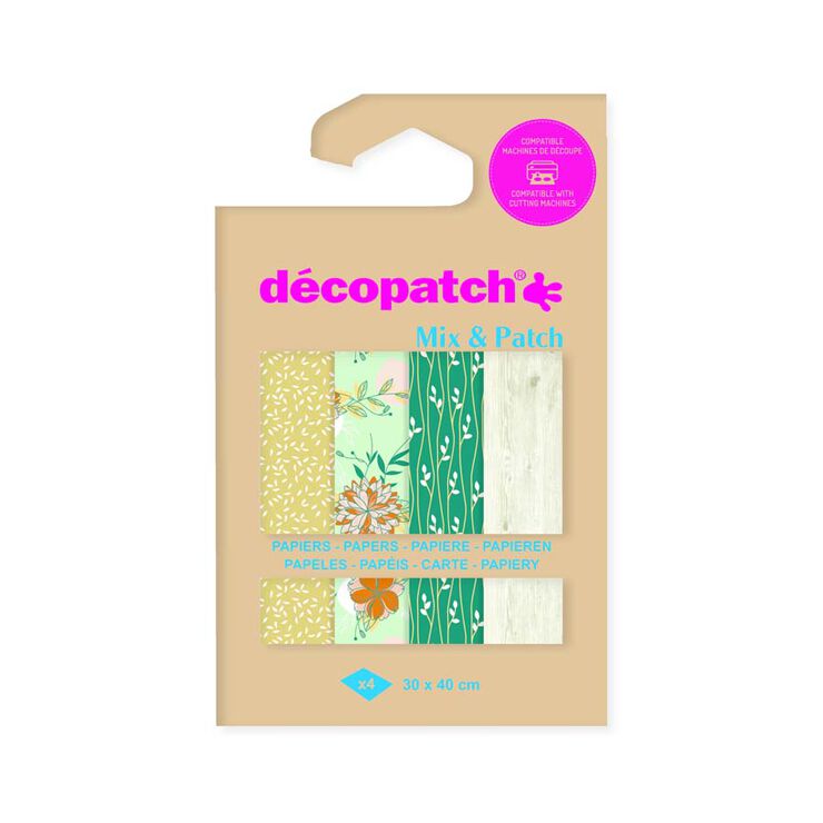 Papel Décopatch Mix & Patch Natural 4 hojas