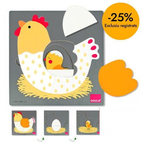 Gallina Puzle de Encaje de 3 niveles