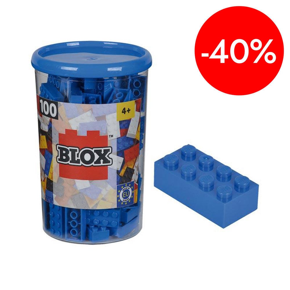 Juego de construcci&oacute;n Simba Blox-puede 100 bloques azul