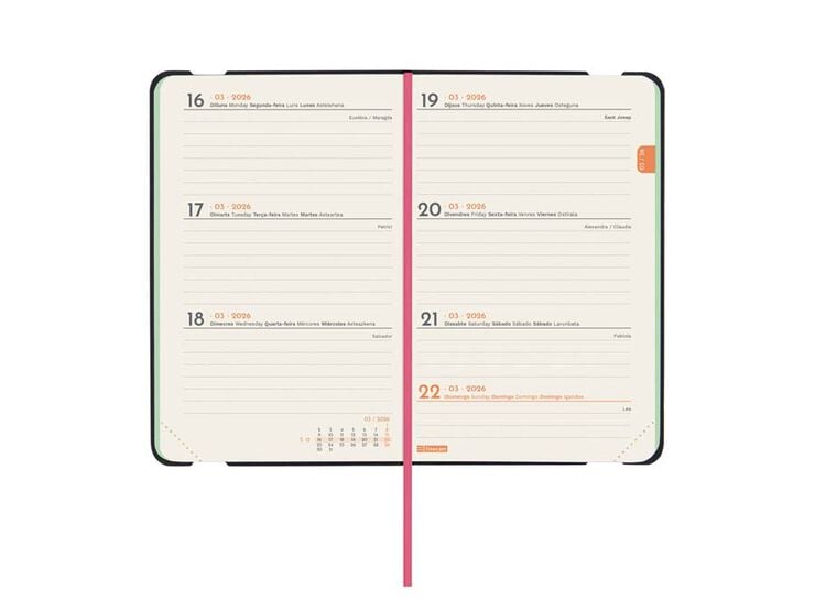 Agenda Finocam Joy F2 sem/vista horizontal cat 2026 Bloom