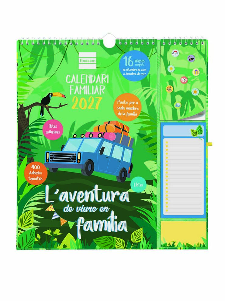 Calendario Pared Finocam 16M Plus Catal&aacute;n 2026-27 Familiar