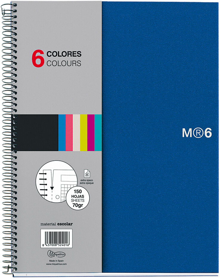 Notebook 6 A4 TPP 150H Surt. Miquelrius