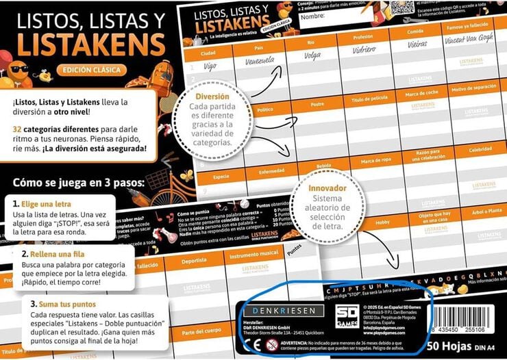 Listos Listas y Listakens Edición Clásica Listos Listas y Listakens Edición Clásica