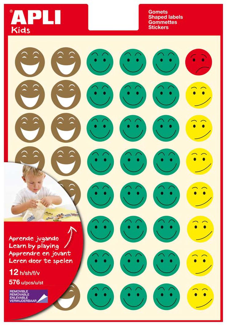 Gomets temàtics Mr. Smiley 12 fulls 48u