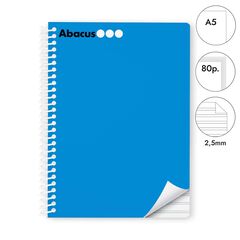 Libreta espiral Abacus A5 80 hojas pauta 2,5mm azul