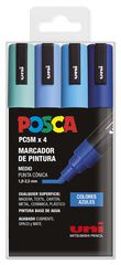 Marcadores Posca PC-5M azules 4 colores