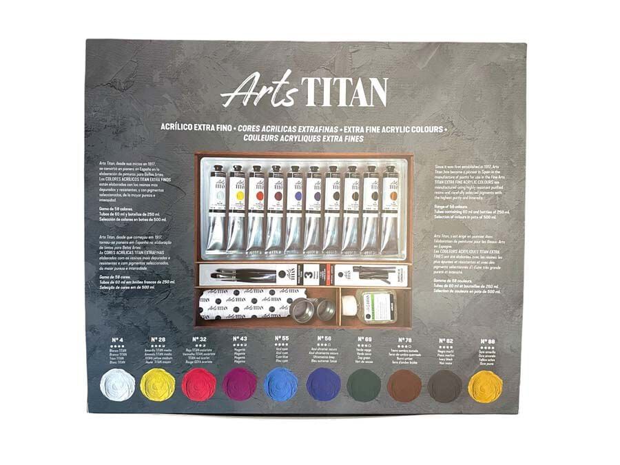 Set Pintura Acr&iacute;lica Titan 60ml caixa fusta