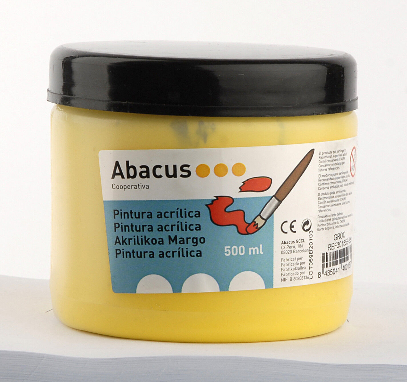 Pintura acr&iacute;lica Abacus 500ml amarillo
