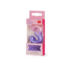 Vela Legami rosa/lila nº3