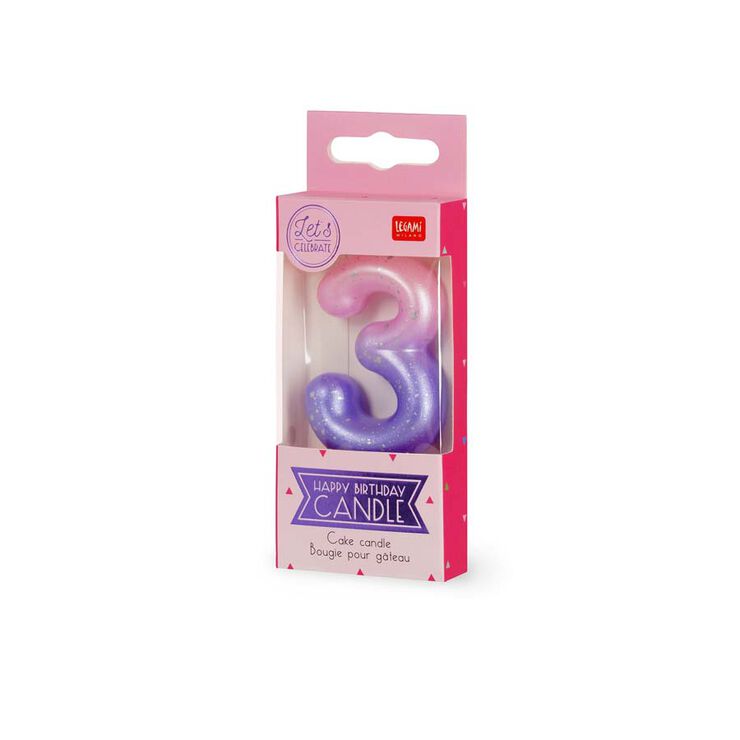 Vela Legami rosa/lila nº3