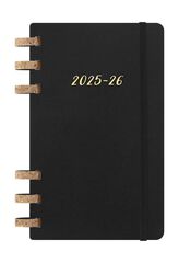 Agenda escolar espiral moleske tapa blanda sem/vista L 2025-26 negro