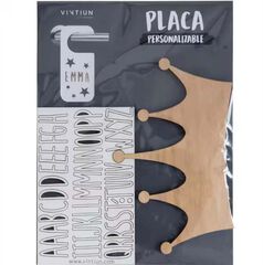 Placa decorativa personalizable Corona kraft