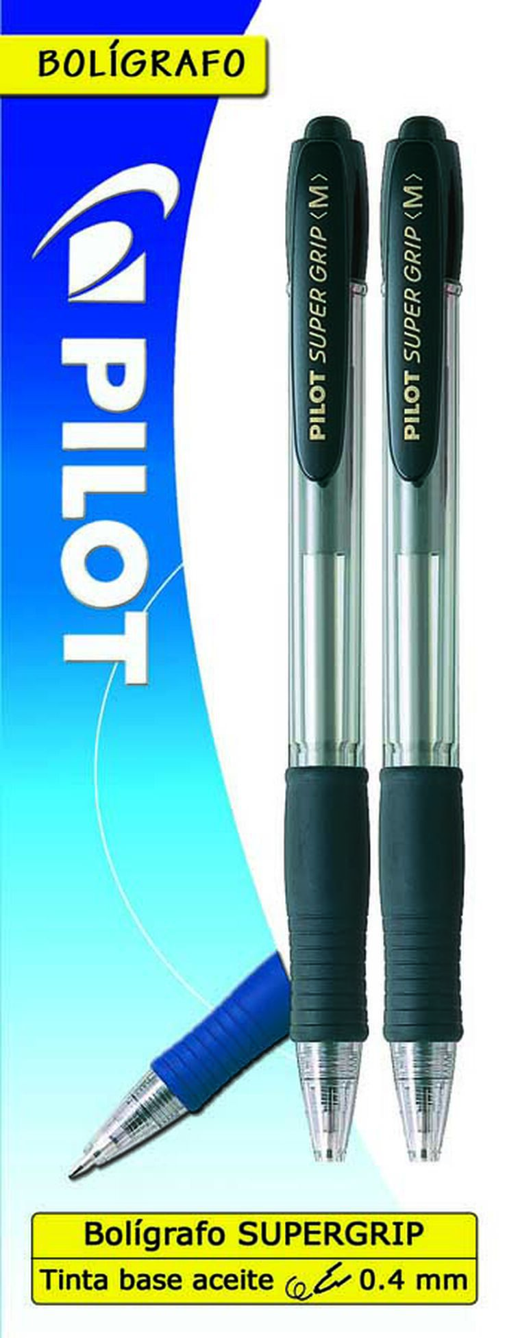 Bol&iacute;grafs Pilot Super Grip negre 2u