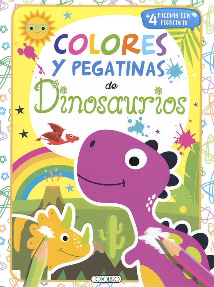 Dinosaurios colores y pagatinas (Amarillo)