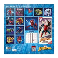 Calendario pared 2026 30x30cm Spiderman