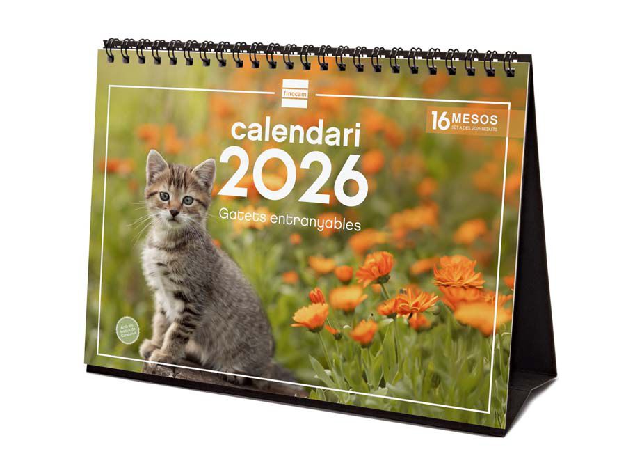 Calendario sobremesa Finocam 2026 Gatitos catal&aacute;n