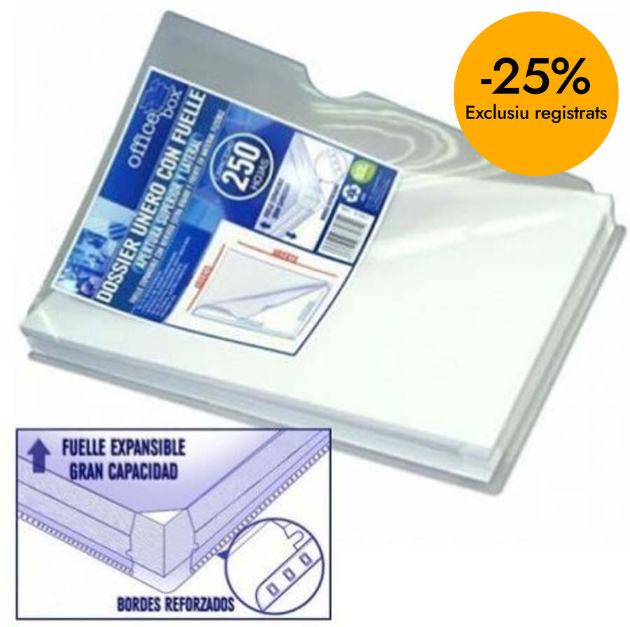 Dosier u&ntilde;ero Din A4 con fuelle