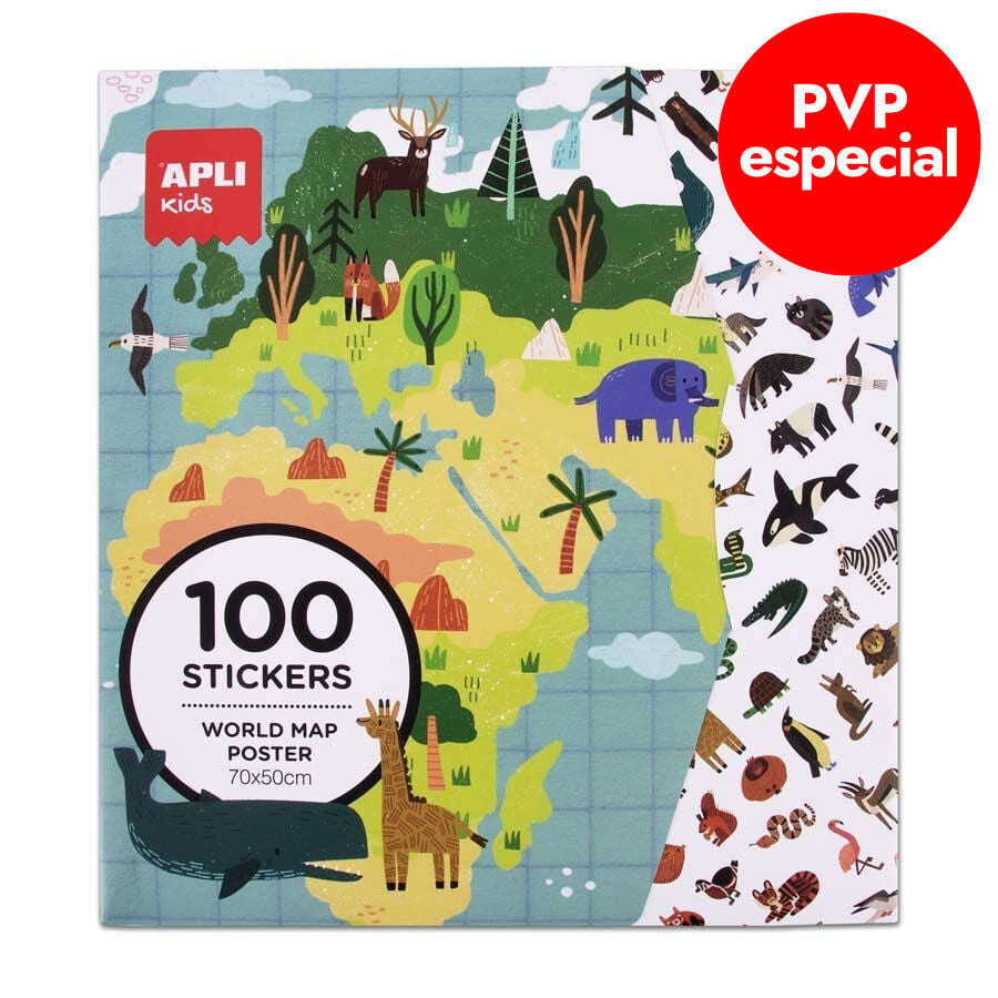 P&oacute;ster Mapamundi Adhesivos