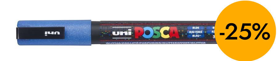 Rotulador Posca PC-3M 0,9-1,3mm azul glitter