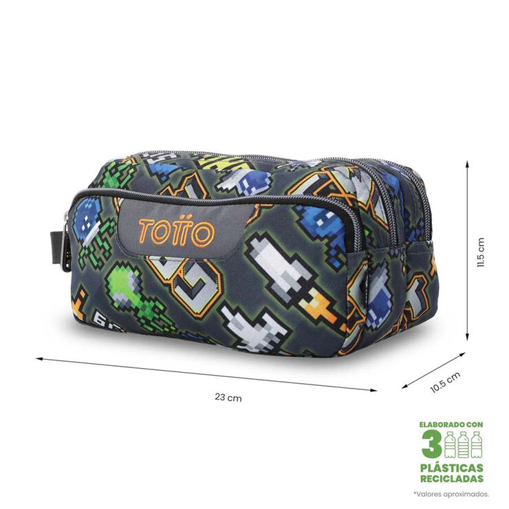 Estuche Totto 3 Cremalleras Arcade