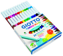 Rotulador Giotto Turbo Maxi, 24 colores