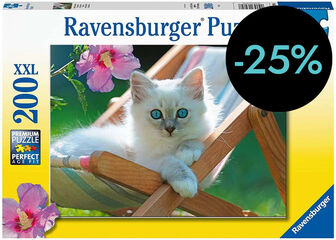Puzle XXL 200 piezas Gatito blanco