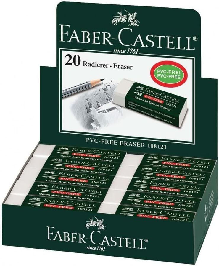 Goma de borrar grafito blanca Faber-Castell 7081N 20u