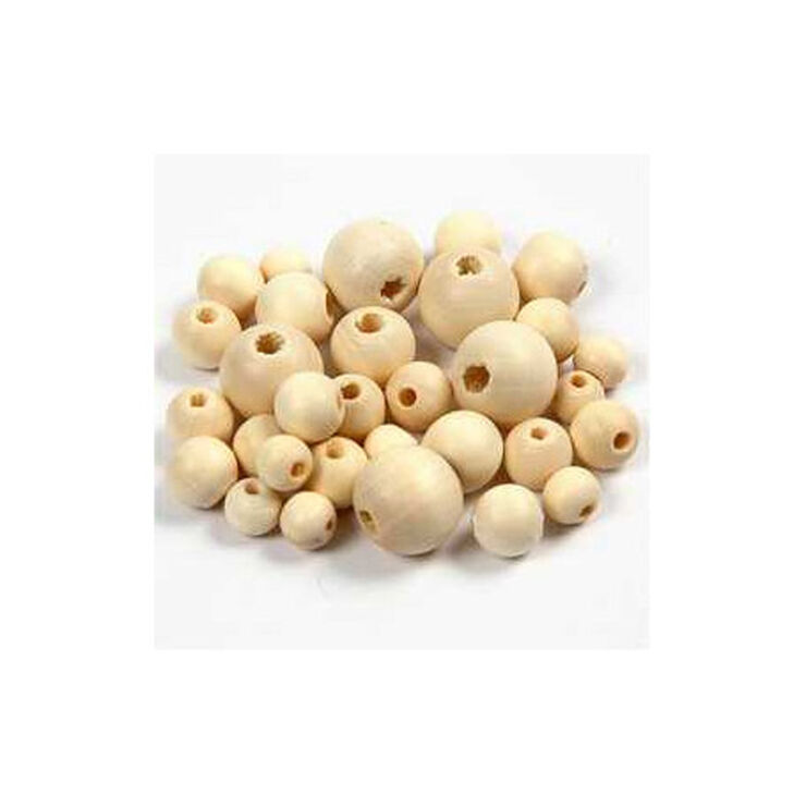 Cuentas y Abalorios madera natural 532u