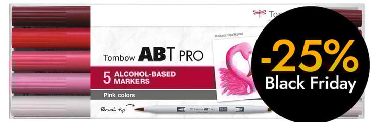 Retolador Tombow Abt Pro Dual Brush roses 5 colors