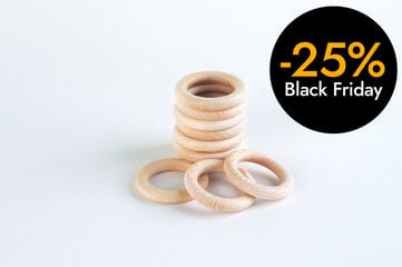 Anillas madera natural 70 mm