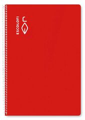 Llibreta espiral Escolofi A5 50 fulls 6x6 vermell