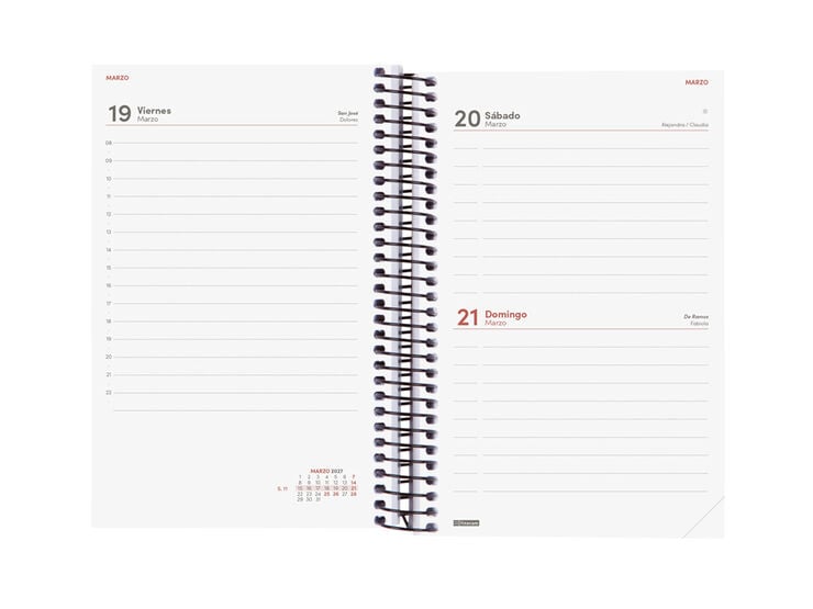 Agenda Finocam Opaque Dia P&agrave;gina 2027 Castell&agrave; Negre