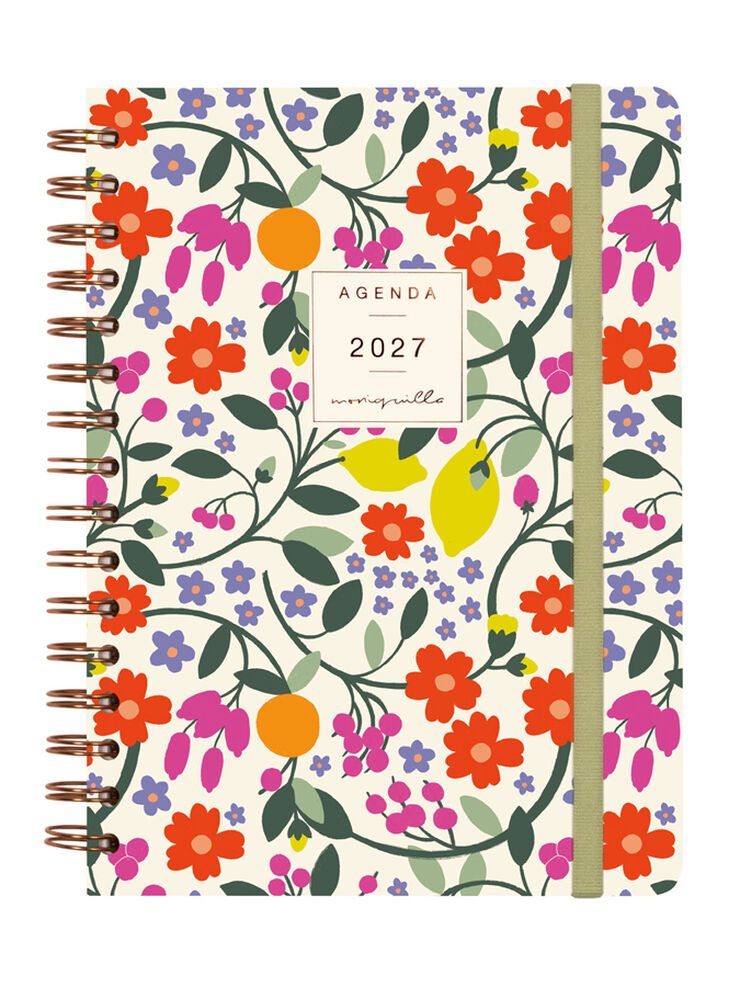 Agenda Finocam Moniquilla Semana Vista Horizontal 2027 Castellano Verde