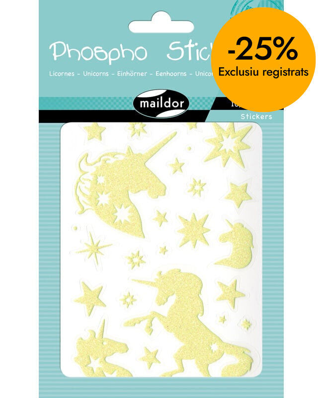 Gomets Maildor Phospho'Stick unicornios 2 hojas