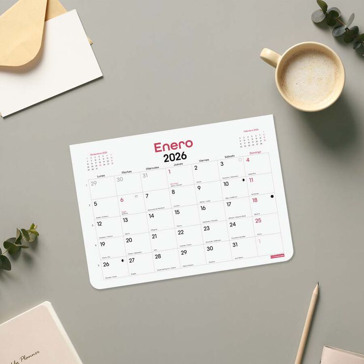 Calendario bloc imán Finocam Chic Escribir S 2026 castellano blanco