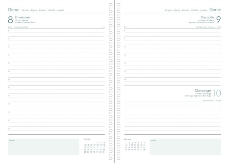 Agenda Dohe Lisboa 14x20 D&iacute;a P&aacute;gina Catal&aacute;n 2027 Camel