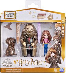 Harry Potter Friendship Set: 2 Muñecos Hermione Granger y Rubeus Hagrid con 1 Criatura 7cm