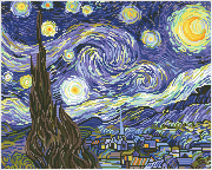 Cuadros Para Pintar Por Numero Noche Estrellada Van Gogh C/Pinturas :  : Hogar y Cocina