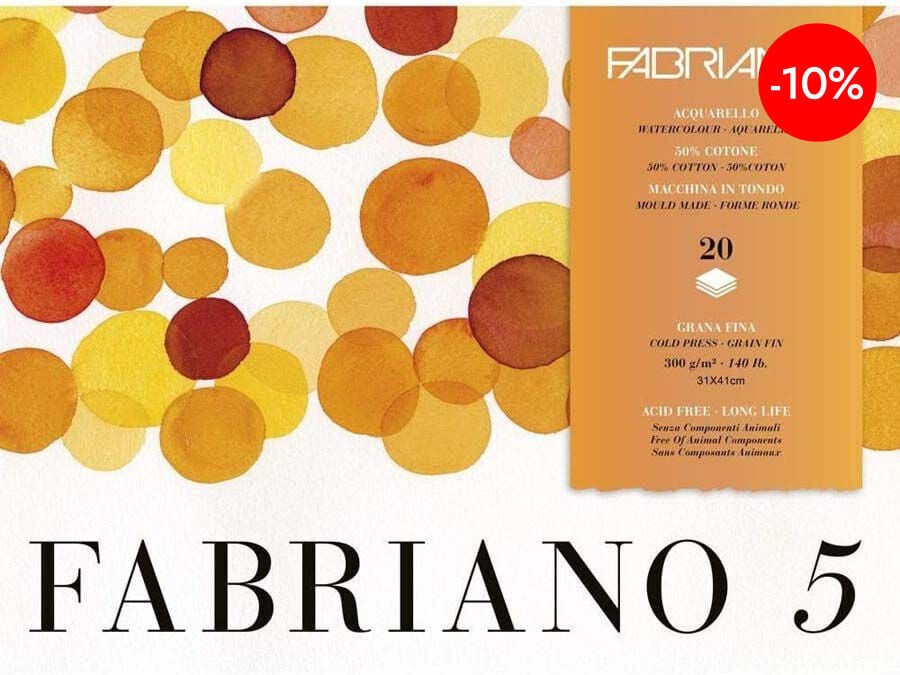 Bloc Aquarel&middot;la Fabriano 50% cot&oacute; 31x41cm 300g