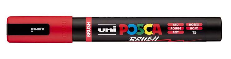 Marcador Posca PC-5BR pincel 1-4mm rojo