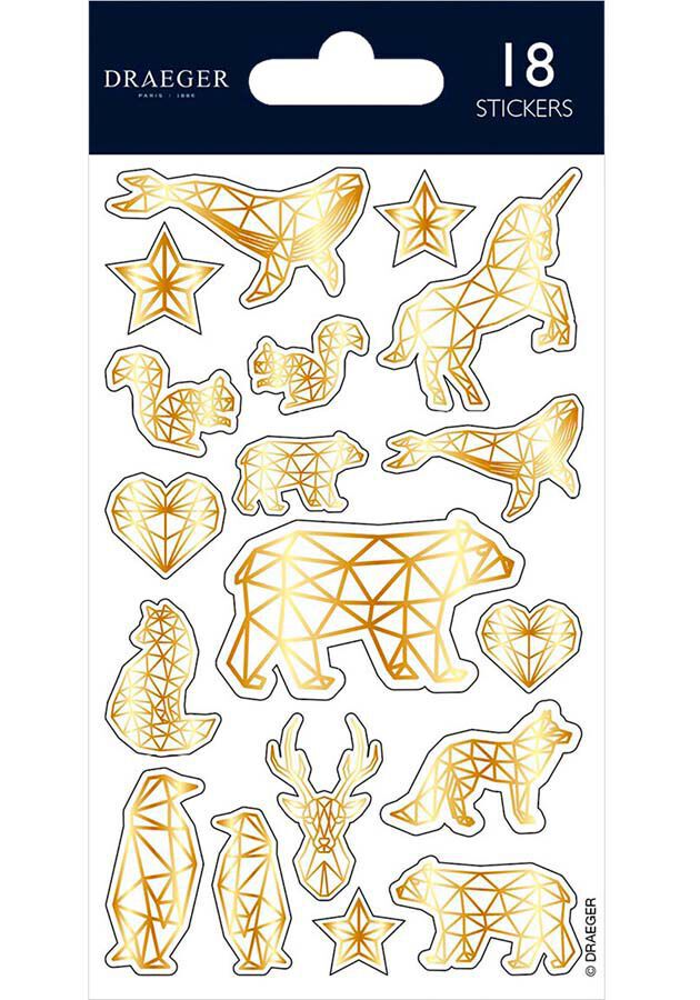 Stickers Draeger Figuras Geom&eacute;tricas oro 18u